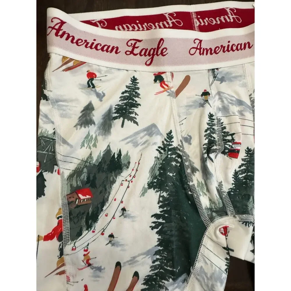 American Eagle Outfitters flex boxer shorts size small with ski resort scene